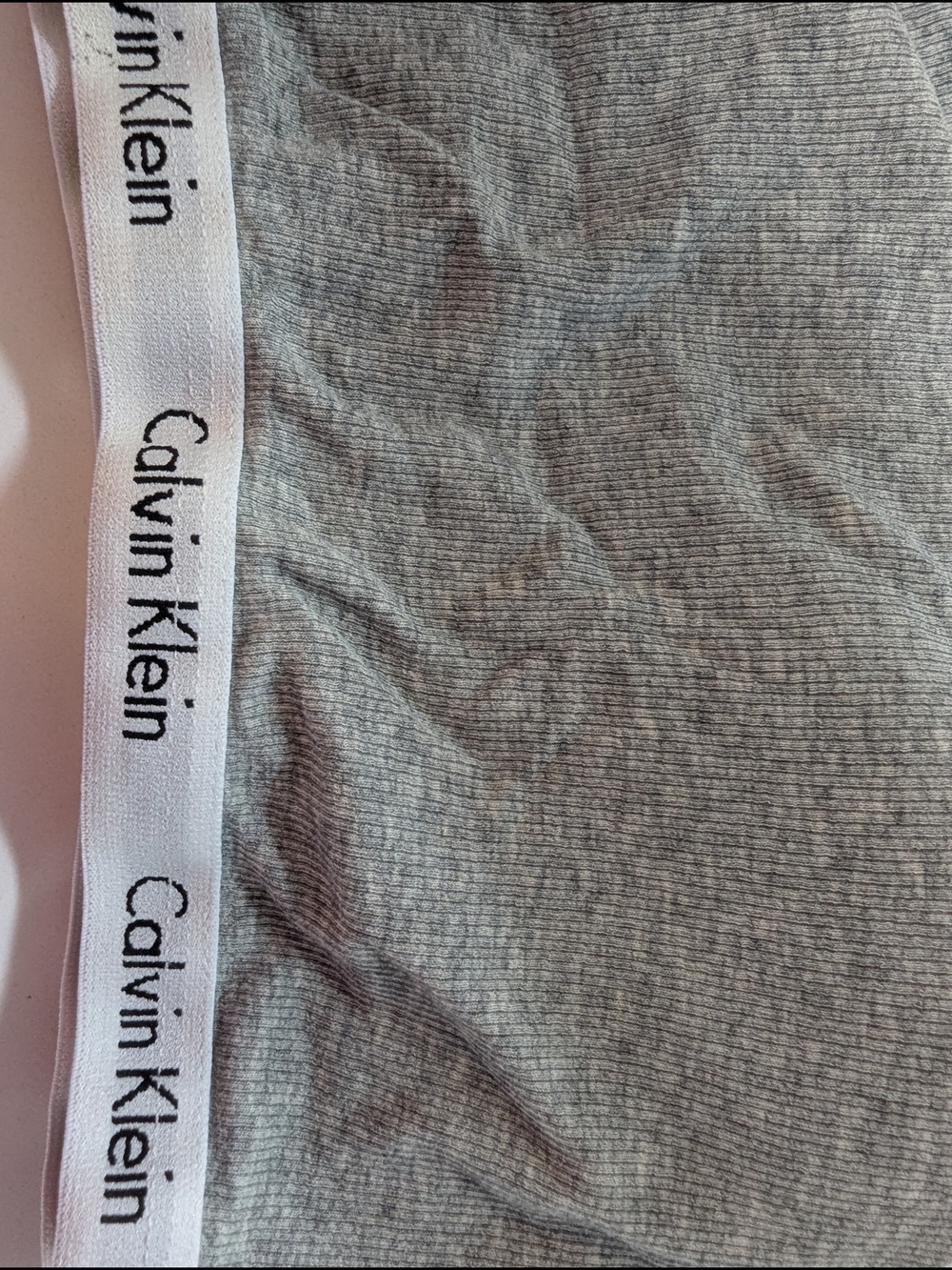 Calvin Klein Gray Ribbed Racerback Sports Bra - Picture 3 of 5